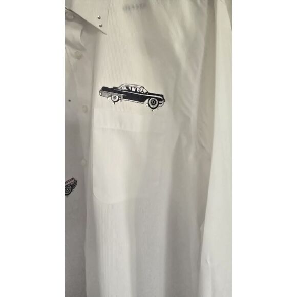 Las Olas Embroidered 50's Car Show Button Down Shirt Mens XL DAD FATHERS DAY - Picture 3 of 13